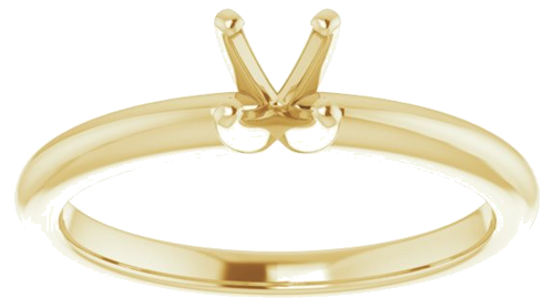 14K Yellow  3.5 mm Square Solitaire Engagement Ring Mounting (3)