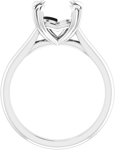 14K White 9 mm Cushion Solitaire Engagement Ring Mounting (2)