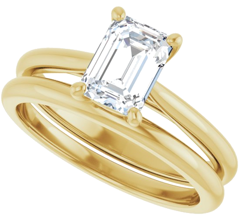 14K Yellow 7x5 mm Emerald Solitaire Engagement Ring Mounting (10)