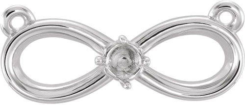 14K White Accented Infinity-Inspired Necklace Center (1)