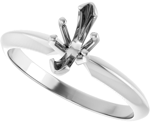 14K White 6-Prong 8x3.5 mm Marquise V-End Solitaire Ring Mounting (5)
