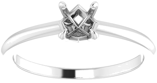 Sužadėtuvių Žiedas „Solitaire“ 585 Baltojo Aukso Round 5.2mm (3)