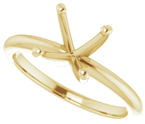 14K Yellow  6 mm Square Solitaire Engagement Ring Mounting (5)