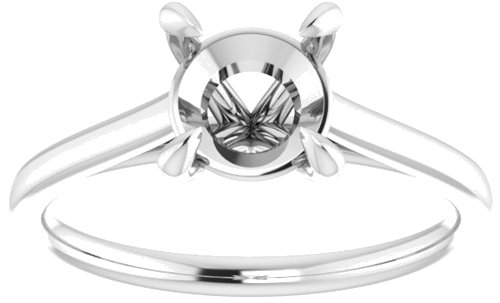 Sužadėtuvių Žiedas „Solitaire“ 585 Baltojo Aukso Round 7mm (3)