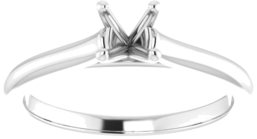 14K White 4.8 mm Round Solitaire Engagement Ring Mounting (3)