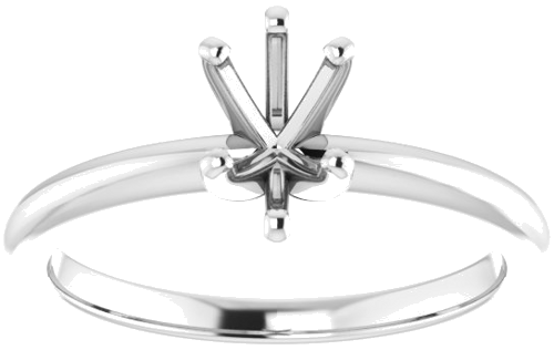 14K White  7x5 mm Pear Solitaire Engagement Ring Mounting (3)