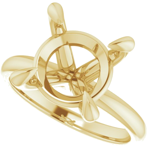 14K Yellow  11 mm Round Solitaire Engagement Ring Mounting (5)