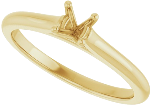 Sužadėtuvių Žiedas „Solitaire“ 585 Geltonojo Aukso Round 4.1mm (5)