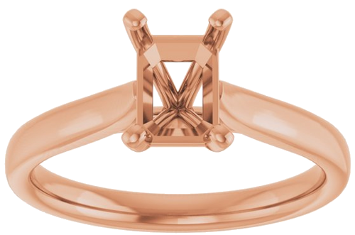 Sužadėtuvių Žiedas „Solitaire“ 585 Rožinis Aukso Emerald 7mm x 5mm (3)