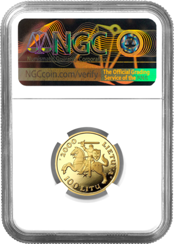 2000 Vytautas Didysis Lietuva 100 litų auksinė moneta PF 67 ULTRA CAMEO (2)
