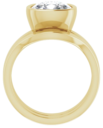 18K Yellow 9 mm Cushion Solitaire Engagement Ring Mounting (7)