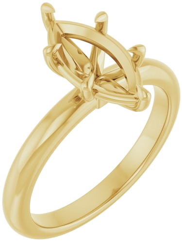 14K Yellow 12x6 mm Marquise Solitaire Engagement Ring Mounting (1)
