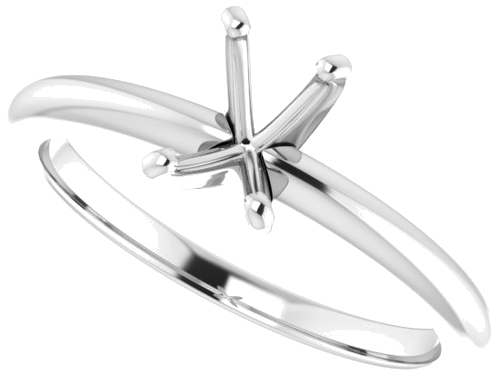 Platinum  6x4 mm Emerald Solitaire Engagement Ring Mounting (5)