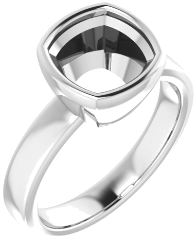 Sužadėtuvių Žiedas „Solitaire“ 585 Baltojo Aukso Cushion 8mm (1)