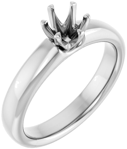 14K White 5.2 mm Round Engagement Ring Mounting (1)