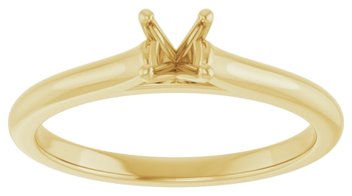 14K Yellow 4.1 mm Round Solitaire Engagement Ring Mounting (3)