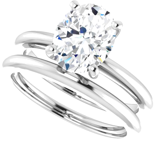 Sužadėtuvių Žiedas „Solitaire“ 950 Platinos Oval 9mm x 7mm (10)