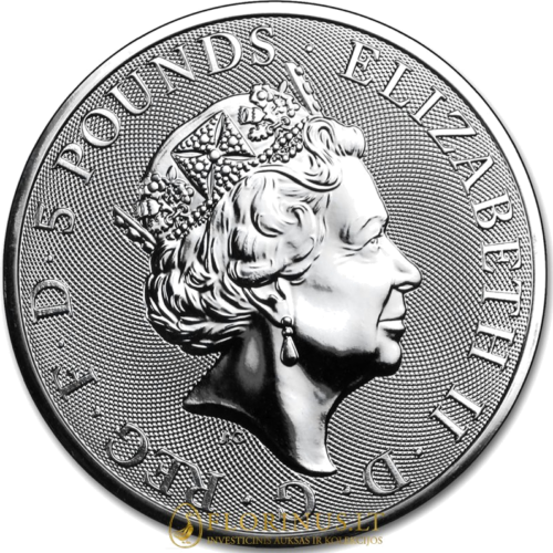 2018 Black Bull Queen Beast Great Britain 2 oz Silver coin (2)