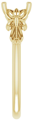 14K Yellow 7x5 mm Oval Sculptural-Inspired Engagement Ring Mounting (4)