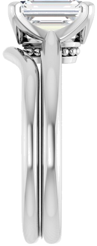 Sužadėtuvių Žiedas „Solitaire“ 585 Baltojo Aukso Emerald 8mm x 6mm (9)