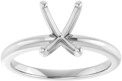 Platinum  8x6 mm Emerald Solitaire Engagement Ring Mounting (3)