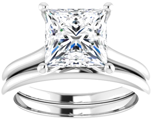 Sužadėtuvių Žiedas „Solitaire“ 750 Baltojo Aukso Square 7.5mm (8)