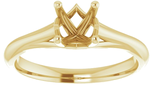 14K Yellow 6 mm Round Solitaire Engagement Ring Mounting (3)