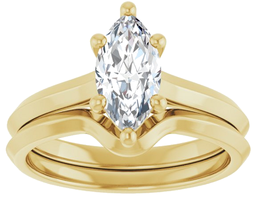 Sužadėtuvių Žiedas „Solitaire“ 585 Geltonojo Aukso Marquise 10mm x 5mm (8)
