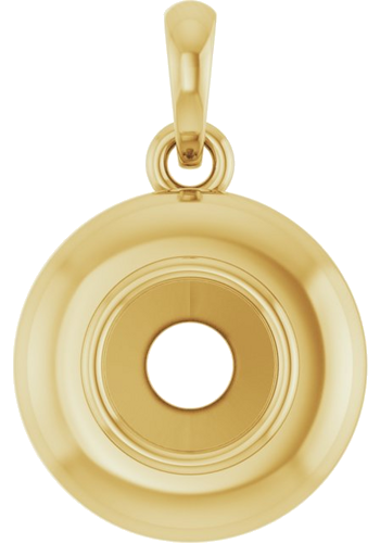 14K Yellow 5 mm Round Bezel-Set Puffy Pendant Mounting (1)