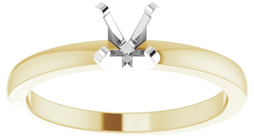 14K Yellow White 4.2-4.9 mm Round Solitaire Engagement Ring Mounting (3)