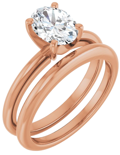 Sužadėtuvių Žiedas 14k rose gold Oval 8mm x 6mm (6)