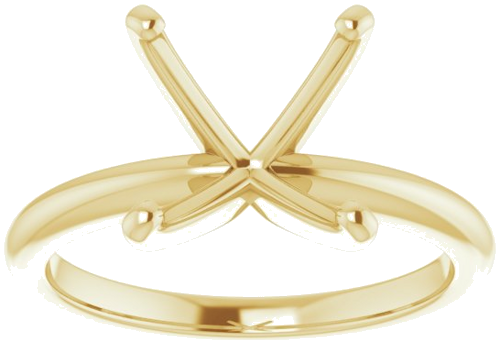 14K Yellow  7.5x7.5 mm Square Solitaire Engagement Ring Mounting (3)