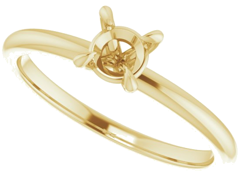 Sužadėtuvių Žiedas „Solitaire“ 585 Geltonojo Aukso Round 4.8mm (5)