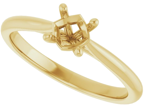 14K Yellow 5.2 mm Round Solitaire Engagement Ring Mounting (5)