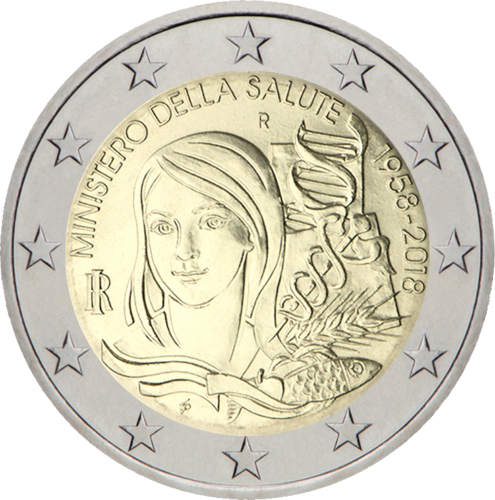 2018 Italija Sveikatos ministerija 2 eurų moneta (1)