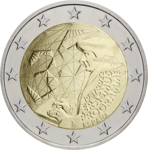 2022 Ispanija Erasmus 35-metis 2 eurų moneta (1)