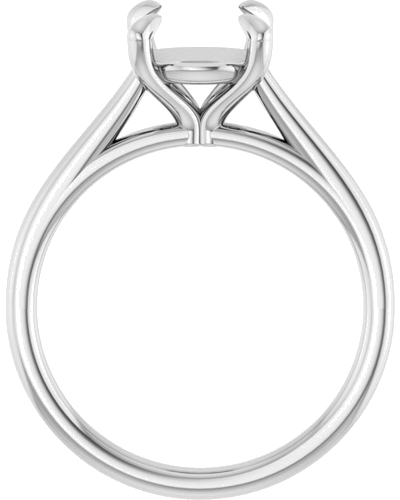 14K White  8 mm Round Solitaire Engagement Ring Mounting (2)