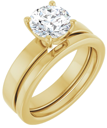 14K Yellow 7.4 mm Round Solitaire Engagement Ring Mounting (6)