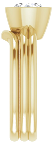 Sužadėtuvių Žiedas „Bezel-Set Solitaire“ 585 Geltonojo Aukso Round 7mm (9)