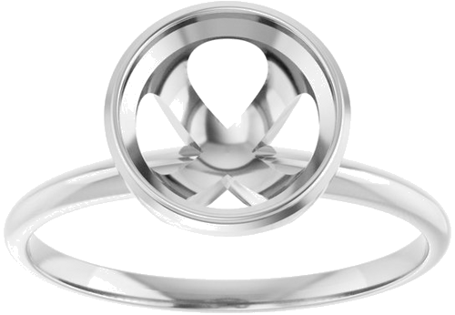 14K White 8.2 mm Round Solitaire Engagement Ring Mounting (3)