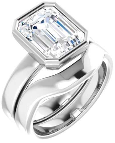 14K White 10x8 mm Emerald Solitaire Engagement Ring Mounting (6)