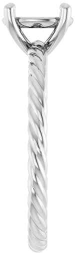 14K White 8x6 mm Oval Solitaire Engagement Ring Mounting (4)