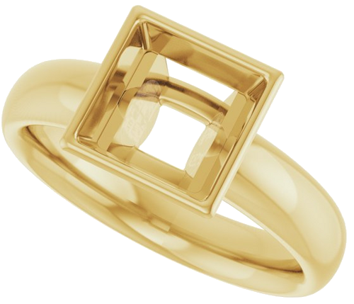 14K Yellow 7 mm Square Engagement Ring Mounting (5)