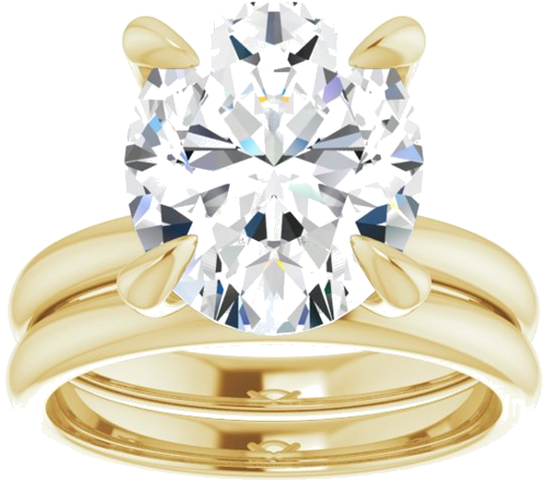 14K Yellow  12x10 mm Oval Solitaire Engagement Ring Mounting (8)