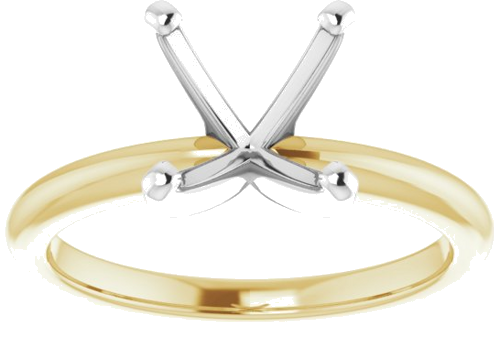 14K Yellow   White  8.8 mm Round Solitaire Engagement Ring Mounting (3)