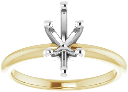14K Yellow   White  10x5 mm Marquise Solitaire Engagement Ring Mounting (3)