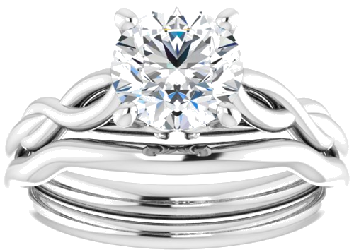 Sužadėtuvių Žiedas „Solitaire“ 585 Baltojo Aukso Round 7mm (8)