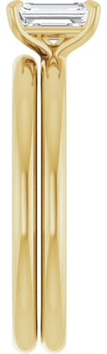 Sužadėtuvių Žiedas „Solitaire“ 585 Geltonojo Aukso Emerald 6mm x 4mm (9)