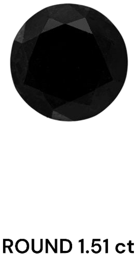 1.51 carat Fancy Black-VVS2 Excellent cut Natūralus Round Deimantas (1)