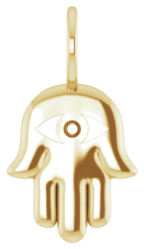 Pakabukas „Hamsa Hand Charm“ 585 Geltonojo Aukso Round 1.7mm (1)